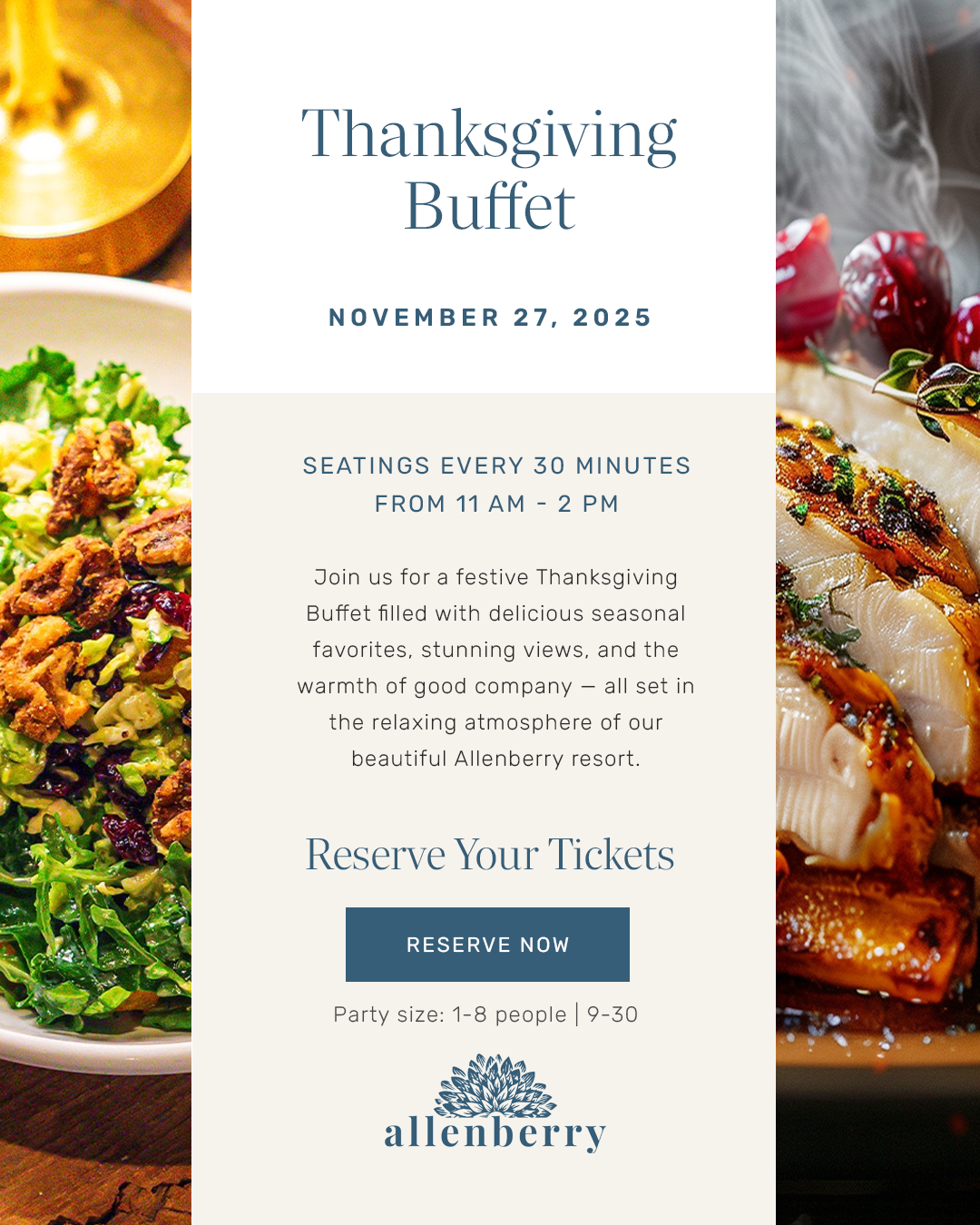 Thanksgiving Buffet - The Barn Restaurant (Parties of 1-8)